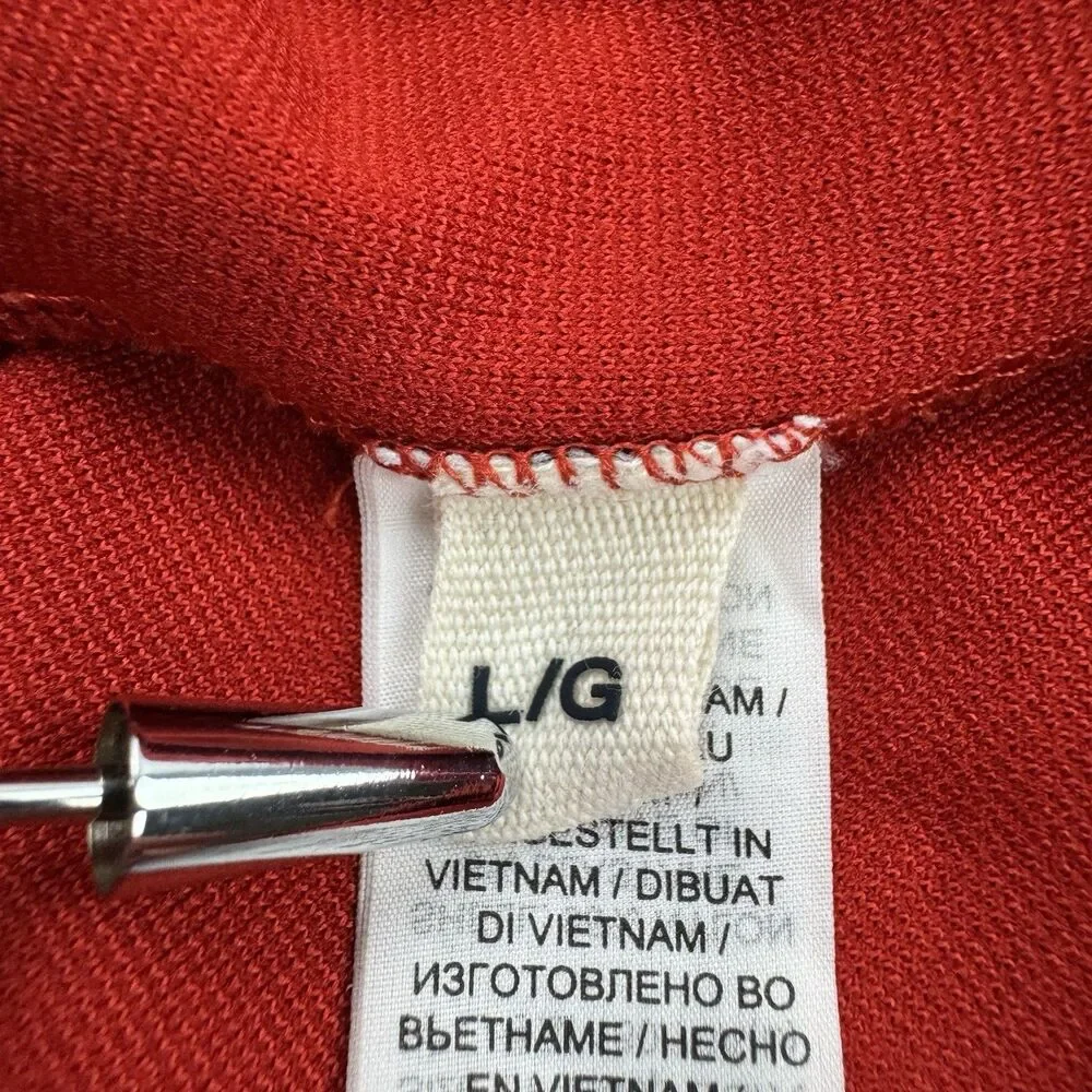 Tory Burch Sport Red Track Pants Women Large Flare Leg Stretch Pull On